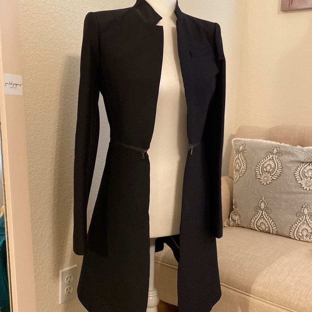 Black Tuxedo A line coat tailored, XS BCBGMAXAZRIA